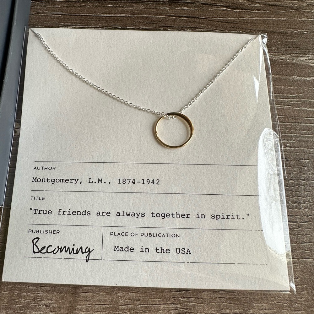 Gold and Sterling Silver 925 Circle Pendant Necklace NWT No signs of wear